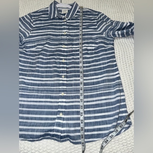 J Crew Womens Perfect Shirt Striped Button Down Shirt Size M - Picture 4 of 8
